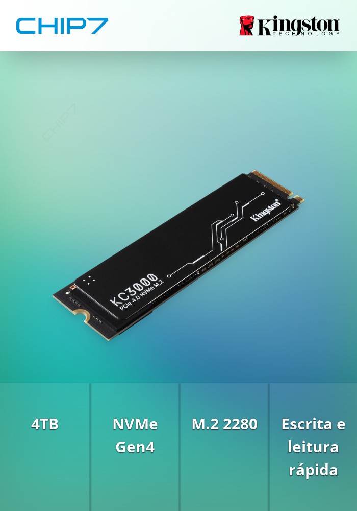 Disco SSD Kingston KC3000 4TB Gen4 M.2 NVMe 2280