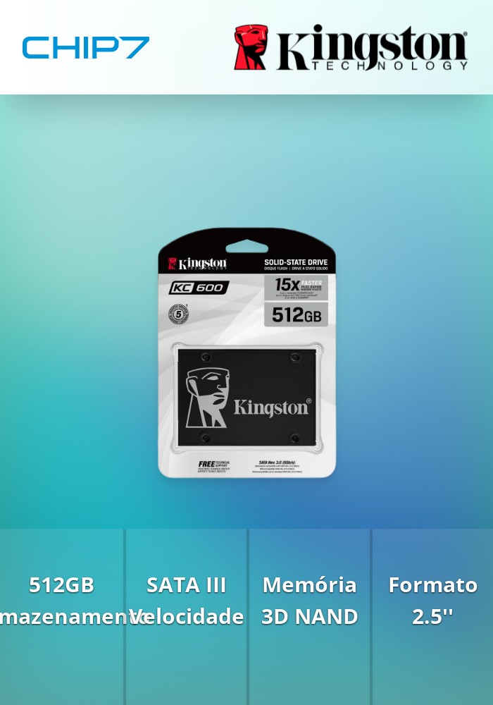 SSD KC600 512GB SATA 3D TLC 2.5