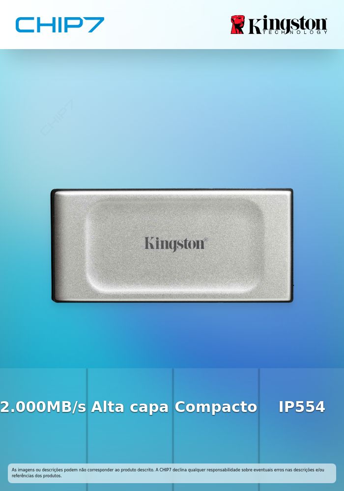 SSD Externo Kingston XS2000 1TB USB 3.2 Gen2 Cinza