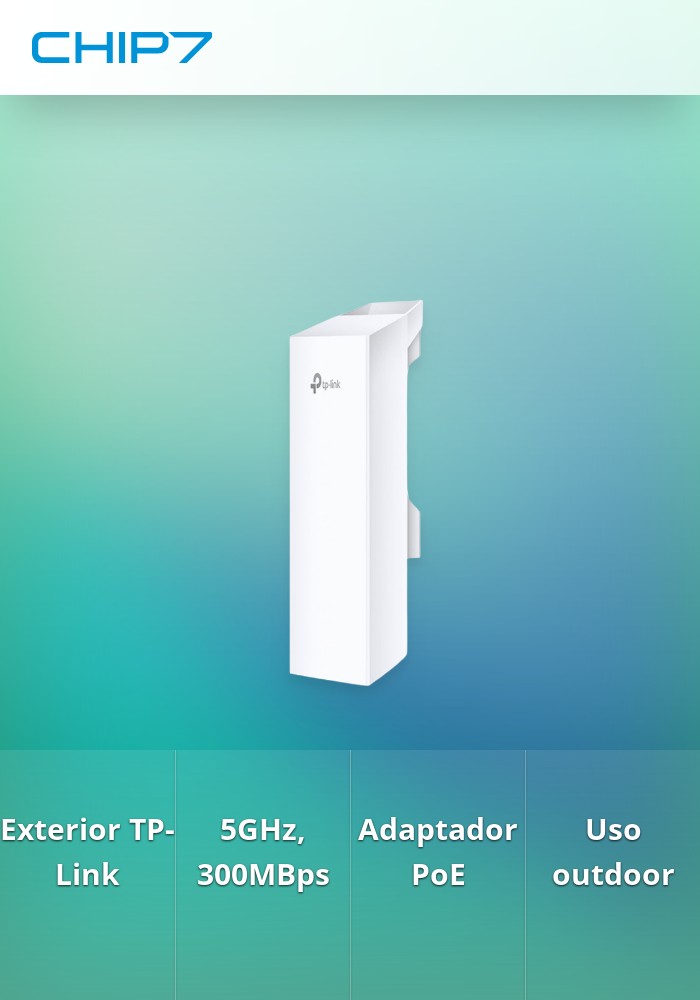 Access Point Outdoor Wireless N300Mbps 5GHz TP-Link CPE510. Antenas bi-polarizadas de 13dBi. Permite gestão centralizada.