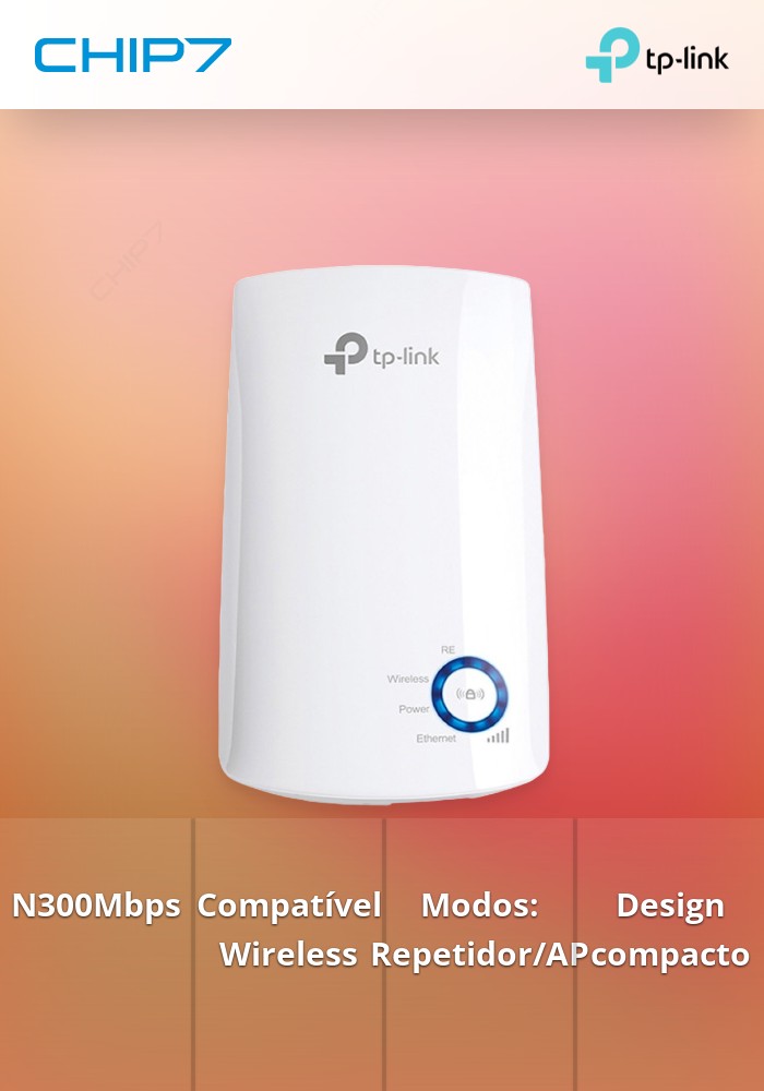 Mini Range Extender / Access Point Wireless N300Mbps - TP-LINK TL-WA850RE. Funcionamento em AP e Repetidor.