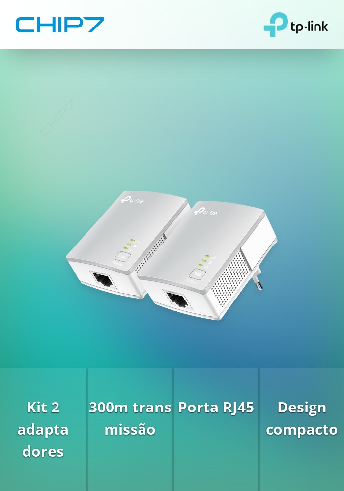 Kit de 2 Nano Adaptadores Ethernet RJ45 - Powerline 500Mbps TP-Link TL-PA4010.