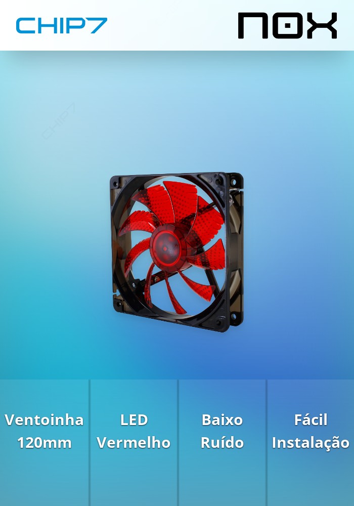 Ventoinha NOX Coolfan 120mm LED Red