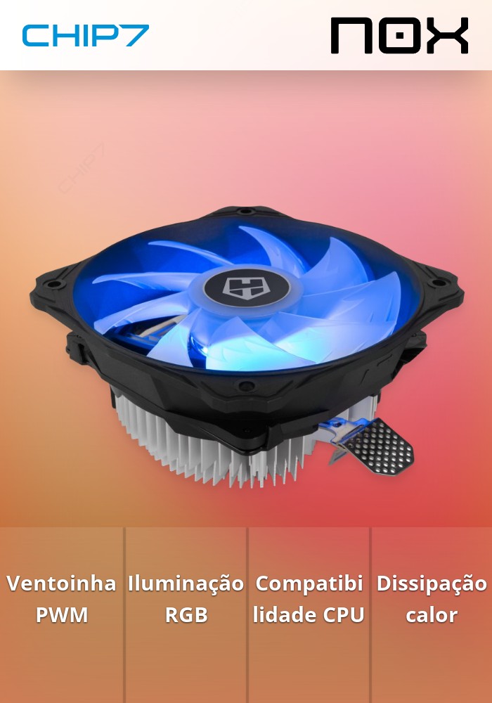 Cooler CPU NOX Hummer H-123 RGB 120mm PWM
