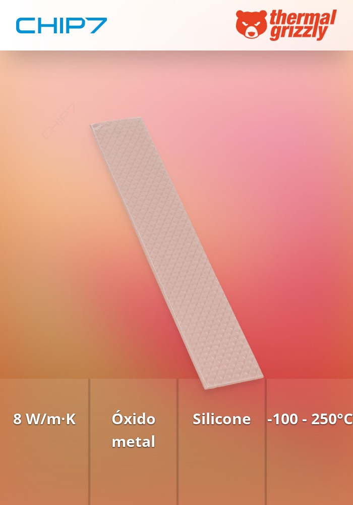 Thermal Pad Thermal Grizzly Minus Pad 8 120 x 20 x 2.0 mm