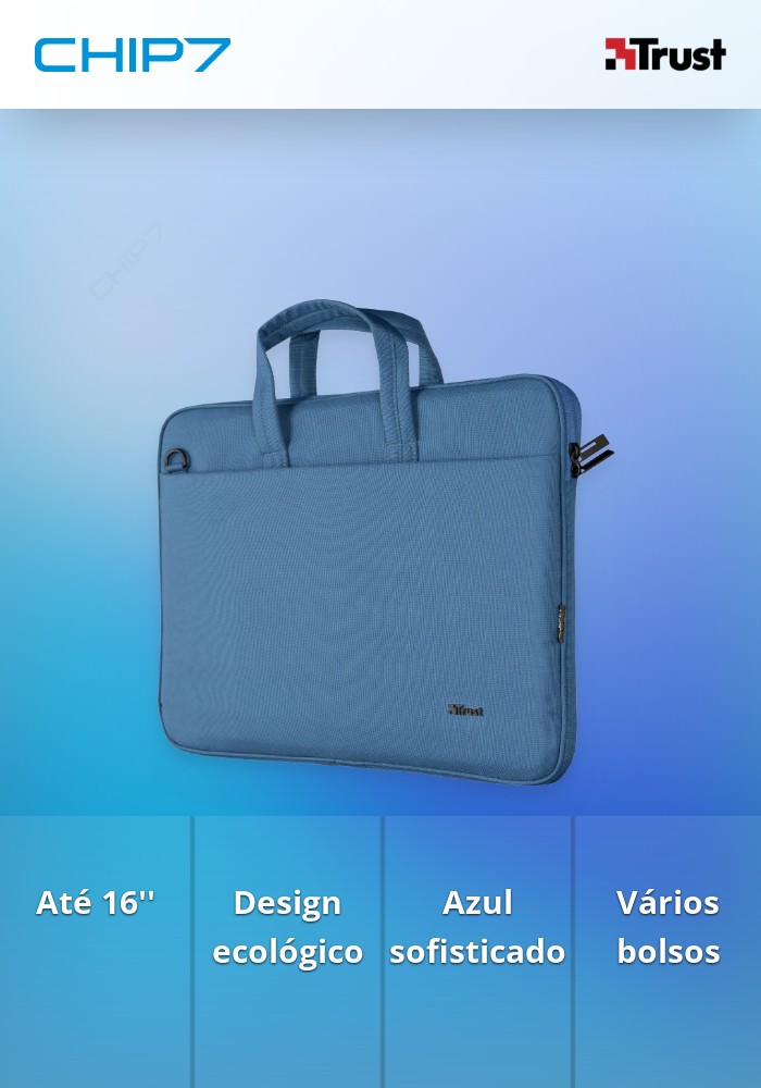 Mala TRUST Bologna p/ portátil 16P ECO Blue