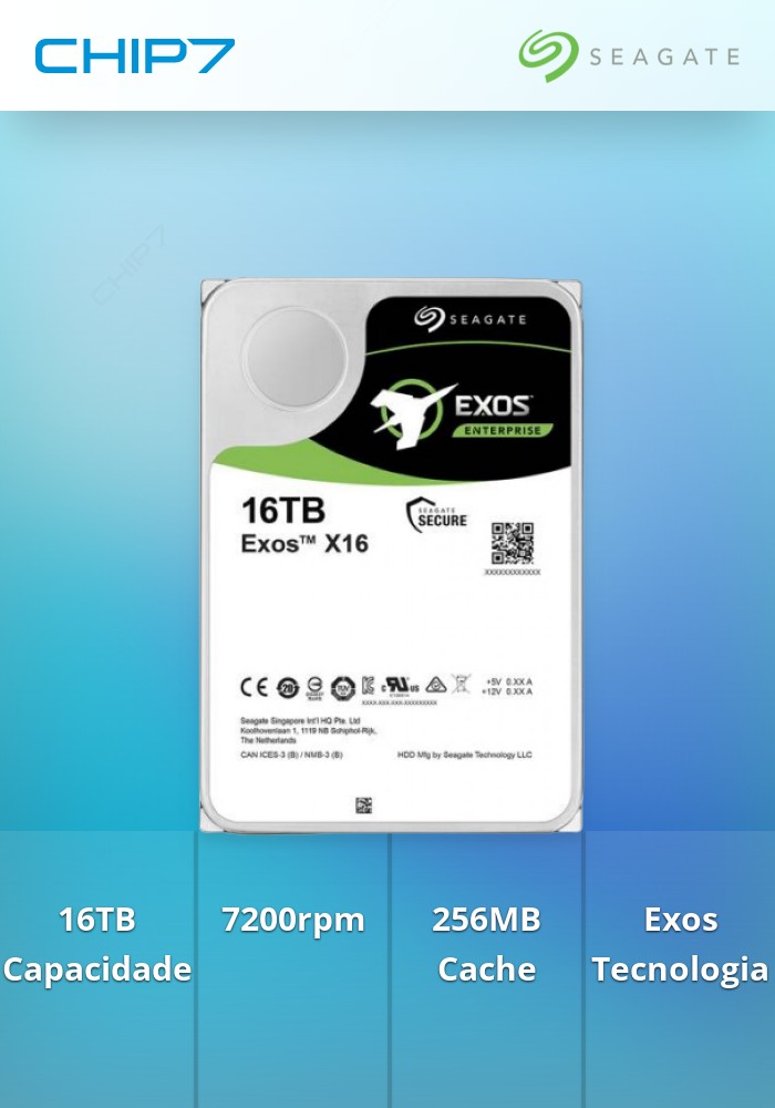 Disco Seagate SATA 16TB 7200rpm 256MB Exos X16