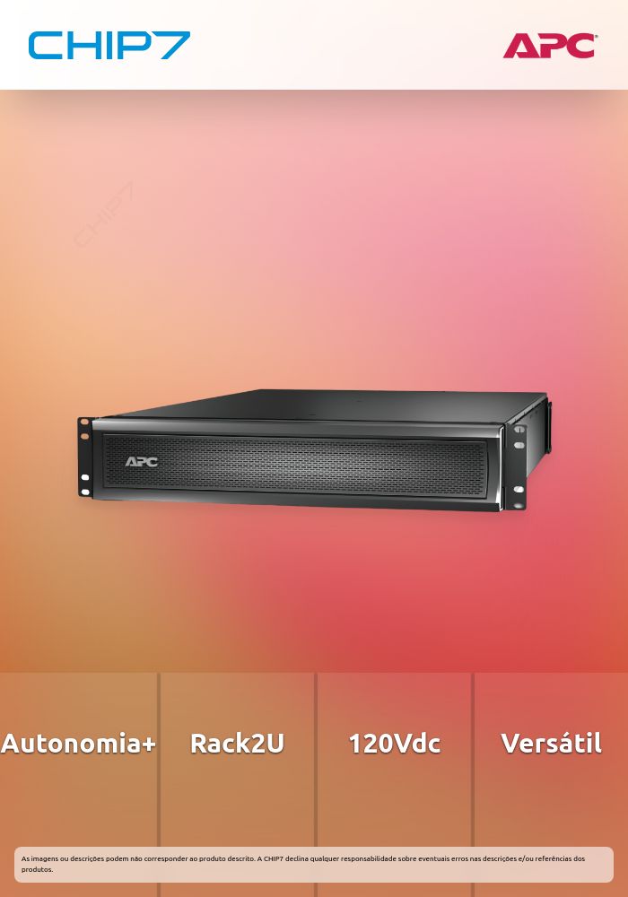 Bateria Smart-UPS X APC para maior autonomia rack/torre 2U 120Vdc