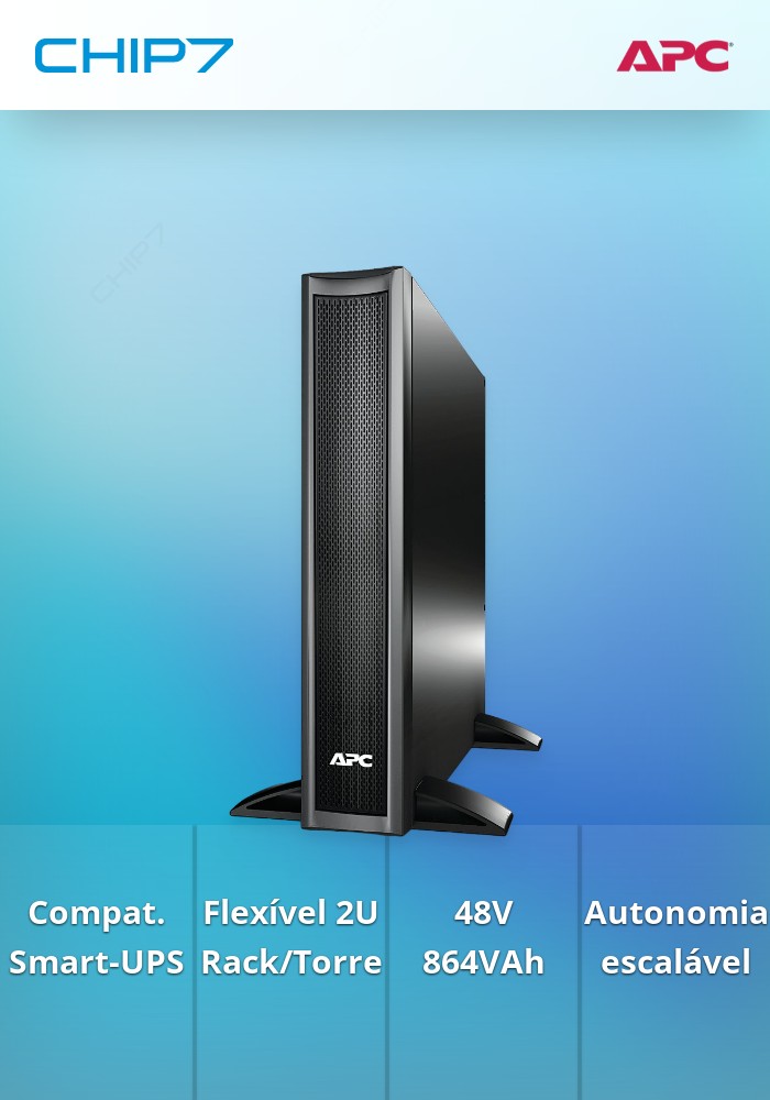 Bateria Externa APC Smart-UPS X-Series Rack/Torre 48V 864VAh montagem em rack 2U