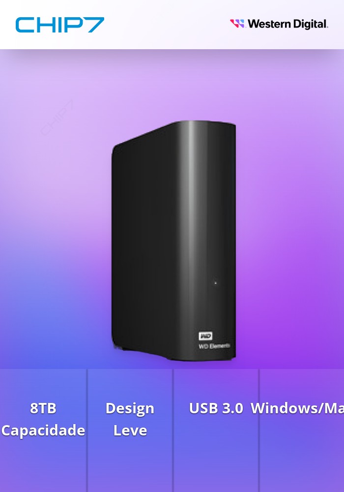 Disco Externo Western Digital Elements 8TB USB3.0