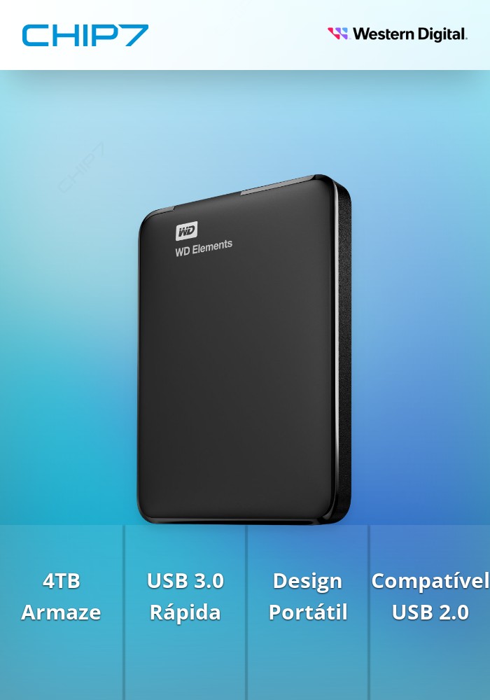 Disco 2.5 Ext USB 3.0 4TB WD Elements