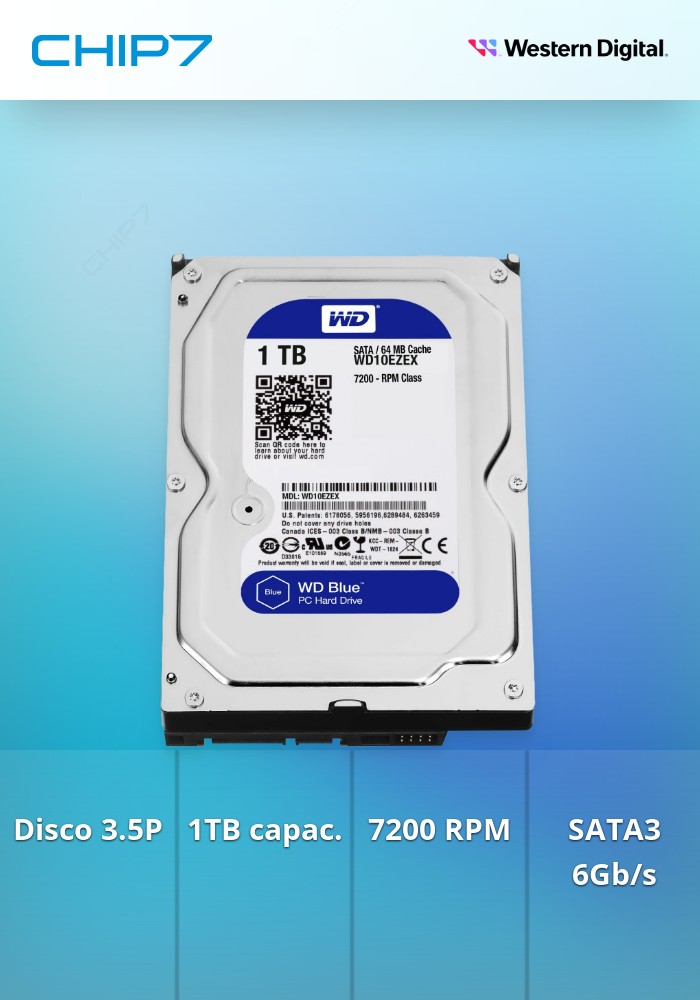 HDD BLUE 1TB 3 5 SATA3 64MB 7200RPM | CHIP7