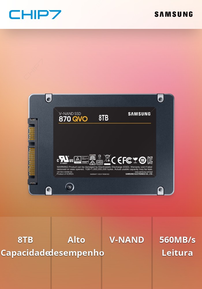 Disco SSD Samsung 870 QVO 8TB SATA III | CHIP7