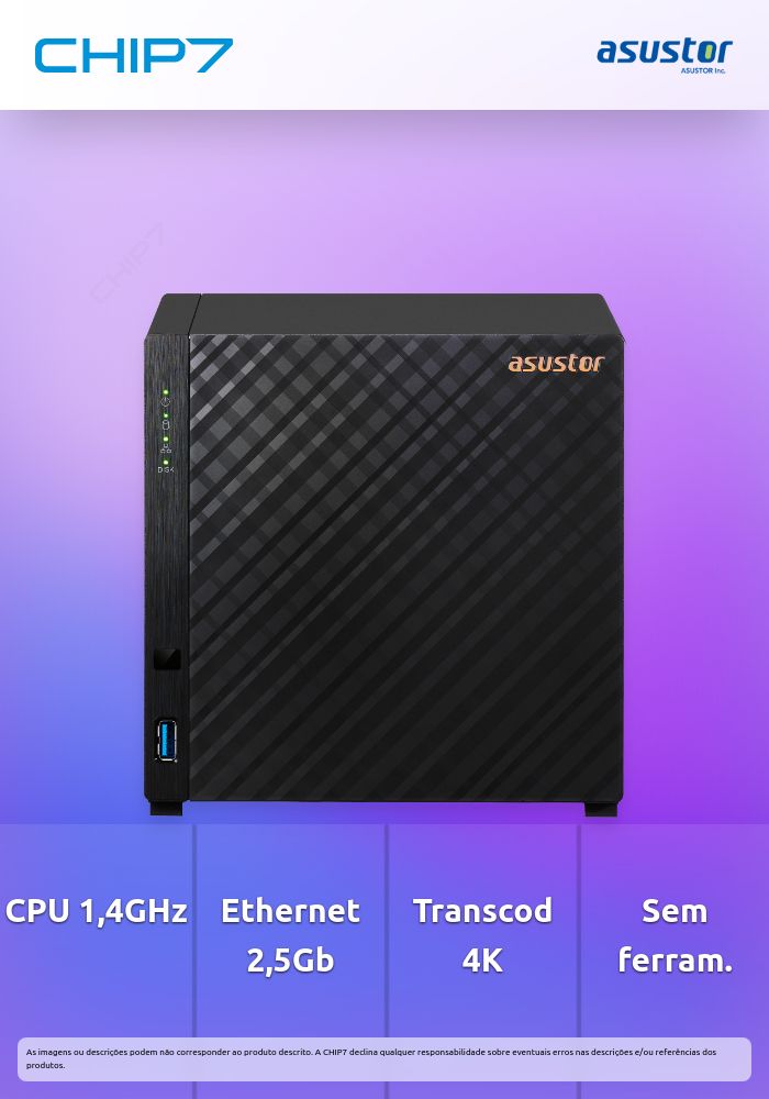 NAS Asustor Driverstor 4 AS1104T 4 Baías