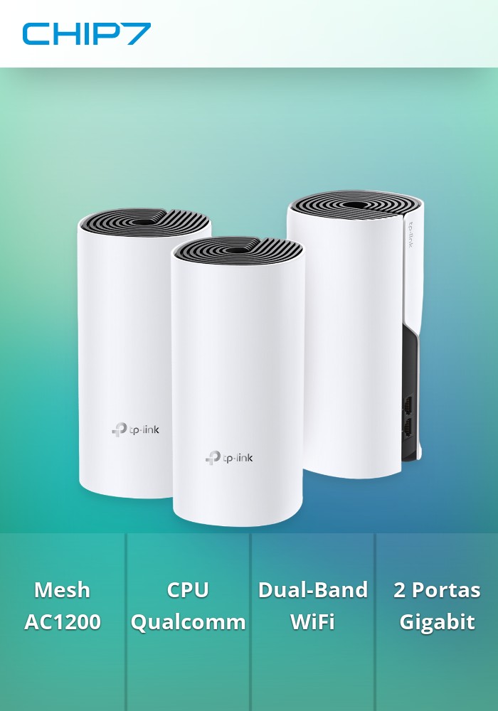 Sistema Mesh WiFi AC1200 (300+867Mbps) TP-Link Deco M4 (pack de 3) - 2x Gbit LAN, 2 antenas internas.