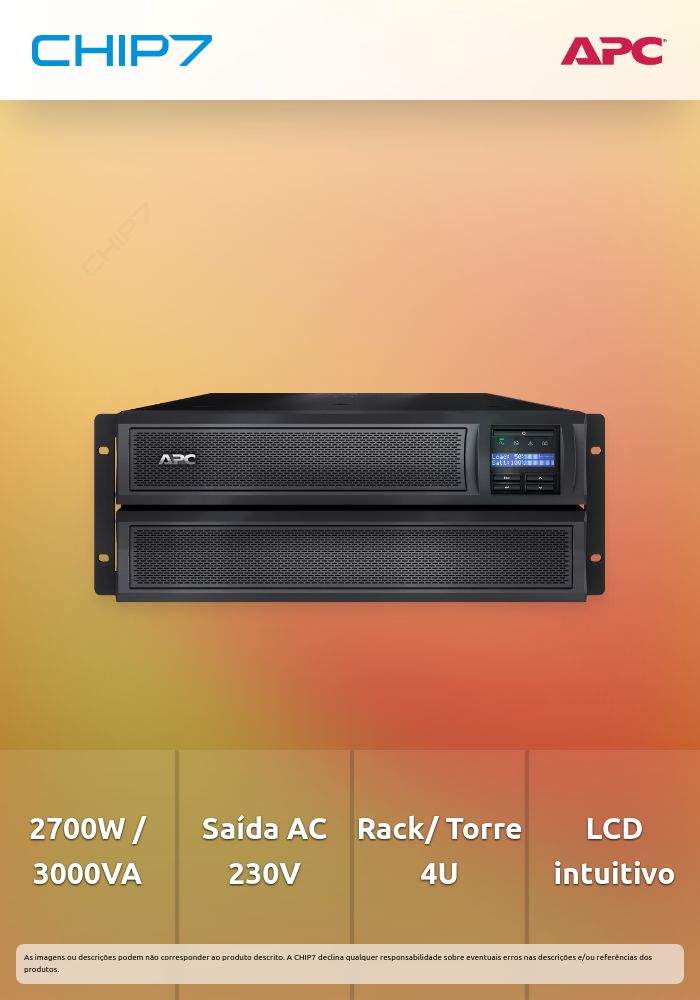 UPS APC Smart X 3000 Rack/Tower LCD 2700W 3000VA AC 230V 4U