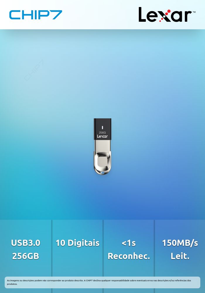 FLASH MEMORY 256GB USB3.0 LEXAR FINGERPRINT F35