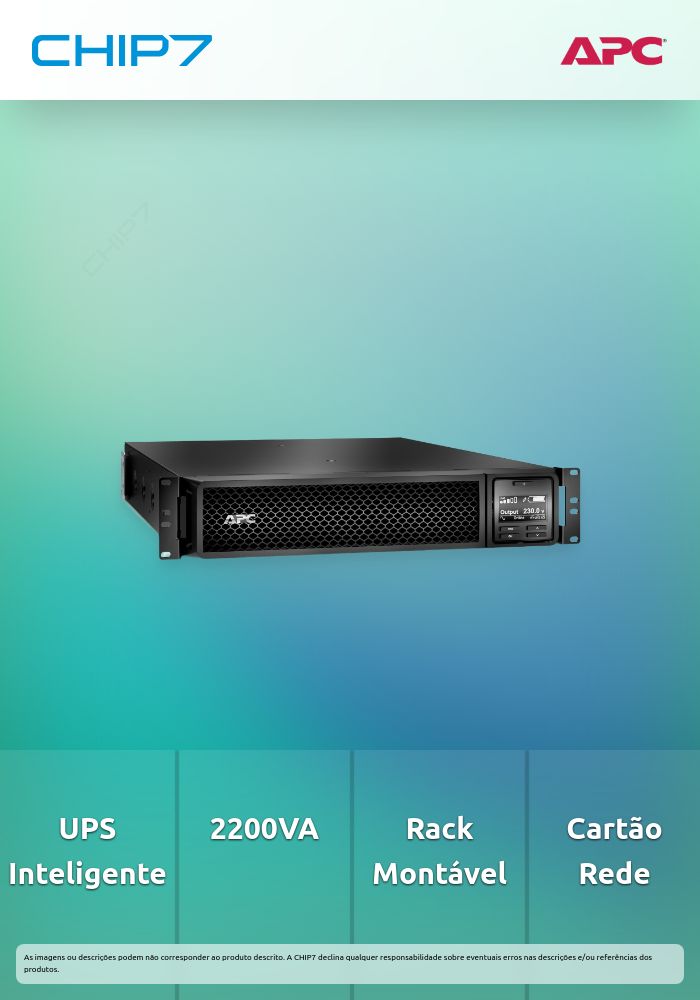 UPS APC Smart SRT 2200VA RM 230V Placa de Rede
