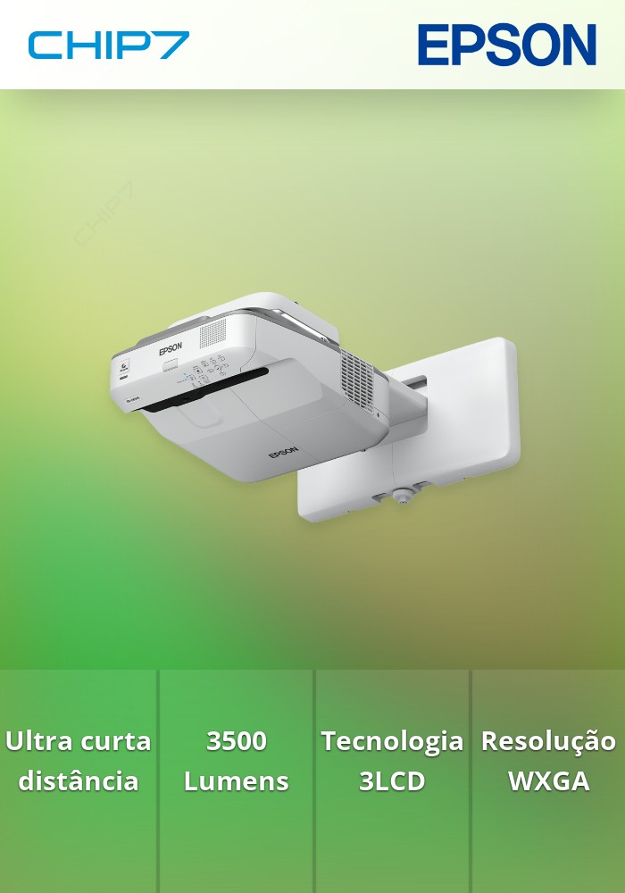 Epson EB-685Wi projetor de dados Projetor de ultra curta distância 3500 ANSI lumens 3LCD WXGA (1280x800) Branco, Cinza