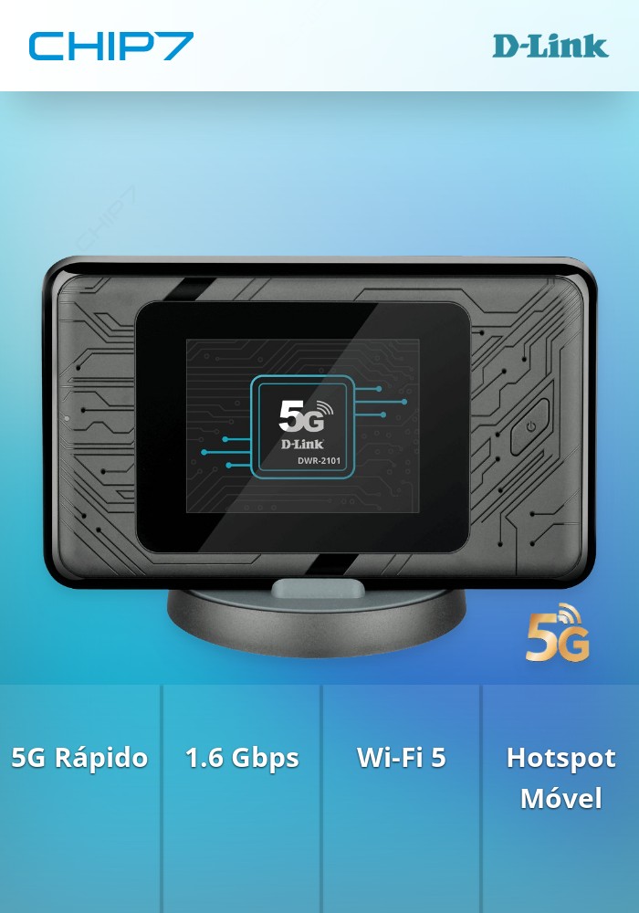 D-Link DWR-2101 - Hotspot móvel - 5G LTE - 1.6 Gbps - Wi-Fi 5, 802.11ax