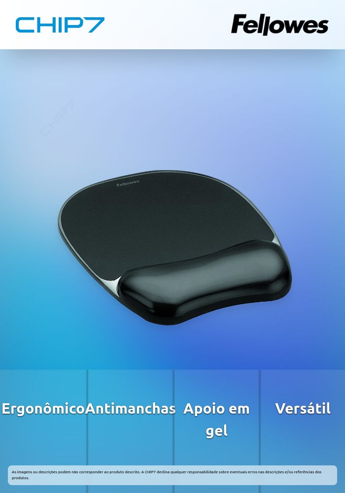 FELLOWES TAPETE RATO C/ APOIO PULSO GEL PRETO