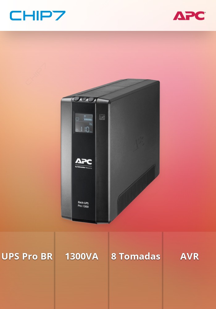 Back UPS Pro BR 1300VA, 8 Outlets, AVR, LCD Interface