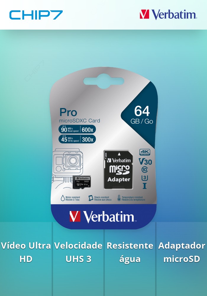 VERBATIM MICRO SD PRO SDXC 64GB CLASS 10 UH1
