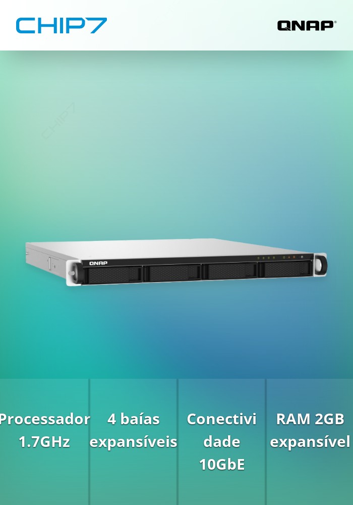 NAS QNAP 4-Bay Annapurna Labs Alpine AL324 1.7GHz/2GB/2x10Gb+2x2.5Gb/USB/RPS/1U-TS-432PXU-RP-2G