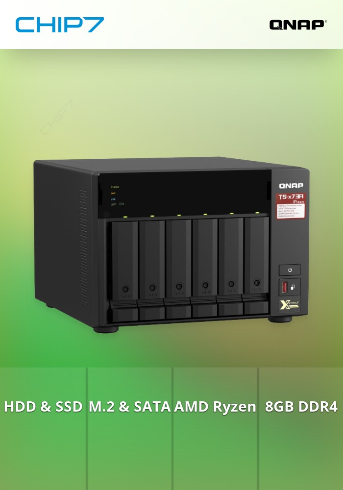 QNAP NAS 6 BAY RYZEN V1000 SERIES V1500B 4C/8T 2.2GHZ/8GB