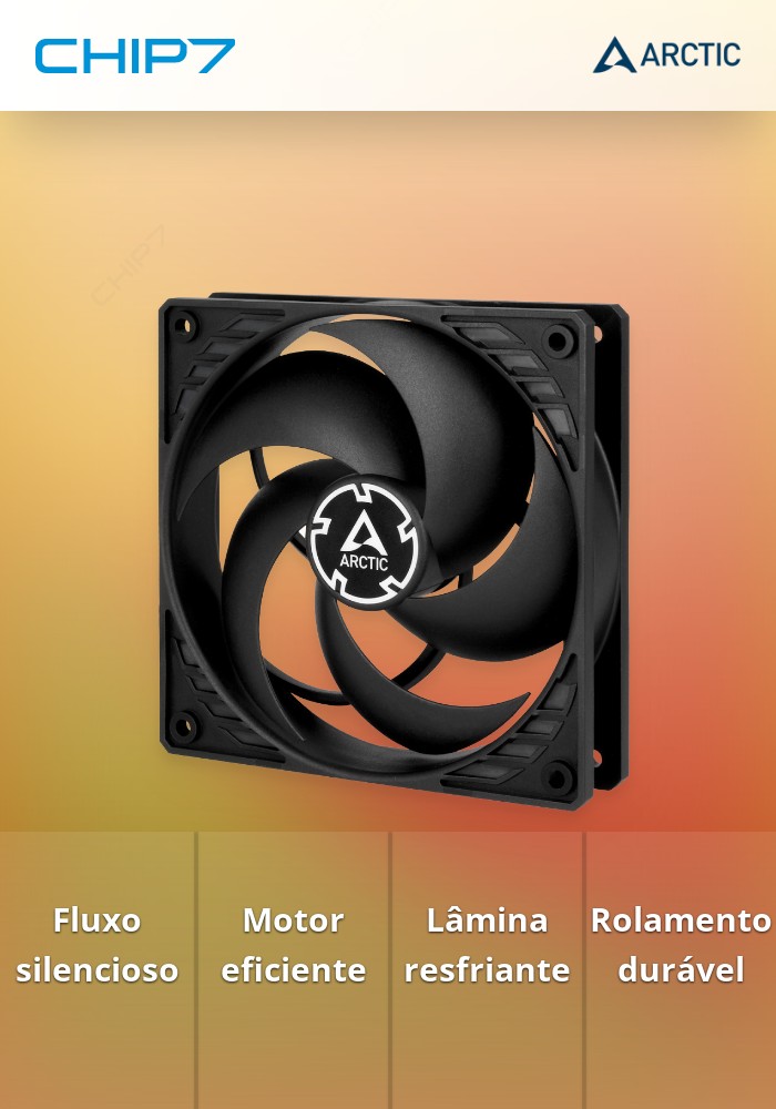 Ventoinha Arctic P12 Silent 120mm - Preto