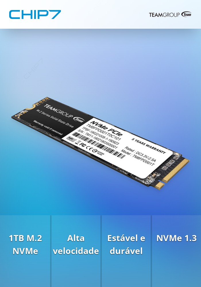 TEAM GROUP MP33 Pro 1TB PCIe Gen3 x4 NVMe M.2 SSD 2100/1700 MB/s