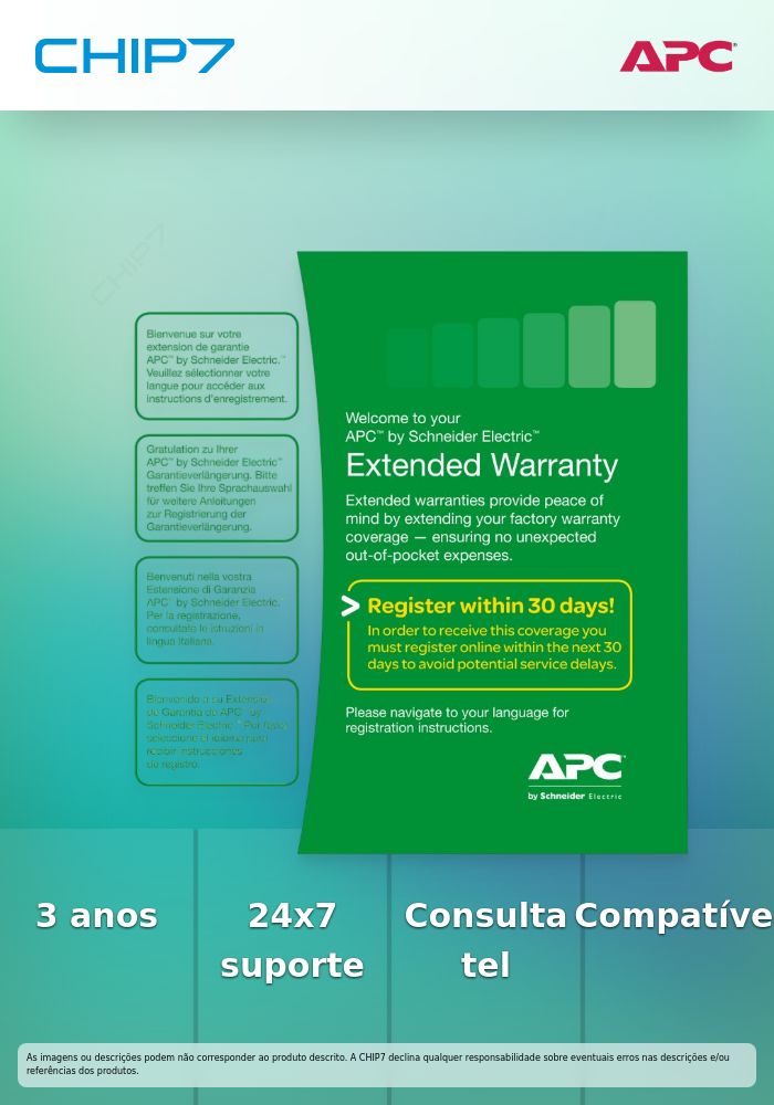 APC Extended Warranty Service Pack - Assistência técnica - consulta telefónica - 3 anos - 24x7 - para P/N: SRT2400XLJ, SRT3000XLA-TW, SRT3000XLTW, SRT5KRMXLW-TW, SRT6KXLTUS, SRT6KXLTW