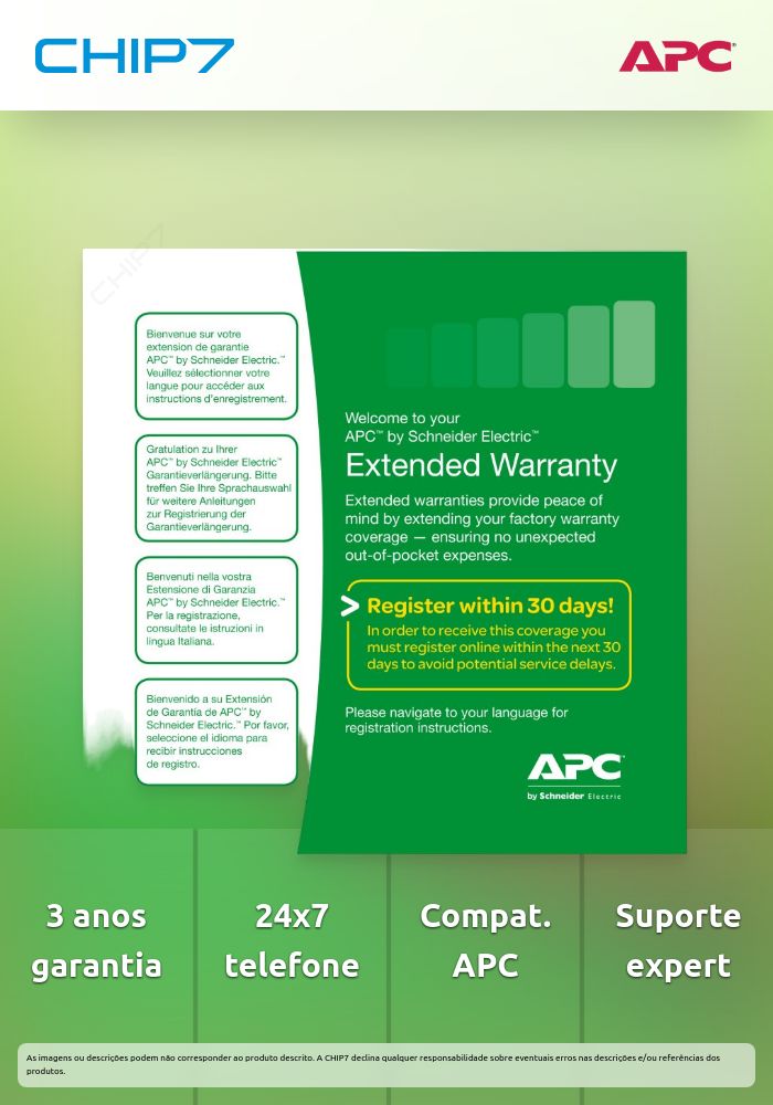 APC Extended Warranty Service Pack - Assistência técnica - consulta telefónica - 3 anos - 24x7 - para P/N: SRT1500XLJ, SRT192BP2J, SRT192BP2US, SRT192BPUS, SRT96BPJ, SRTL3KRM1UC, XU2K0LLXXRCC