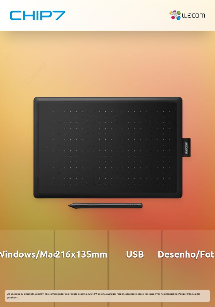 Mesa Digitalizadora WACOM One by Wacom M (USB - Windows e Mac OS - 216 x 135 mm)