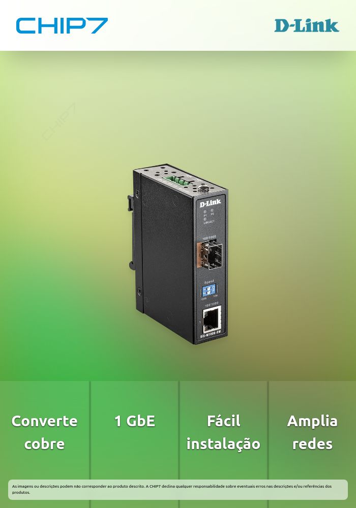 Conversor de mídia D-Link DIS M100G 1GbE 1000Base-T RJ-45 / SFP (mini-GBIC)