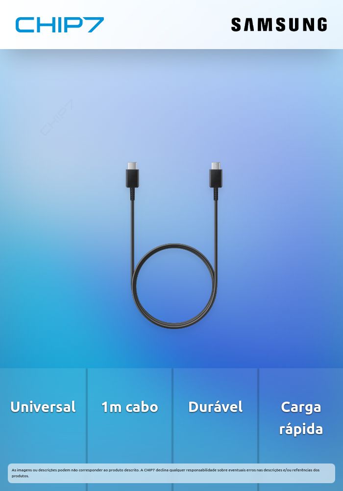 Samsung USB Type-C para USB Type-C 1m Black - EP-DA705BBEGWW