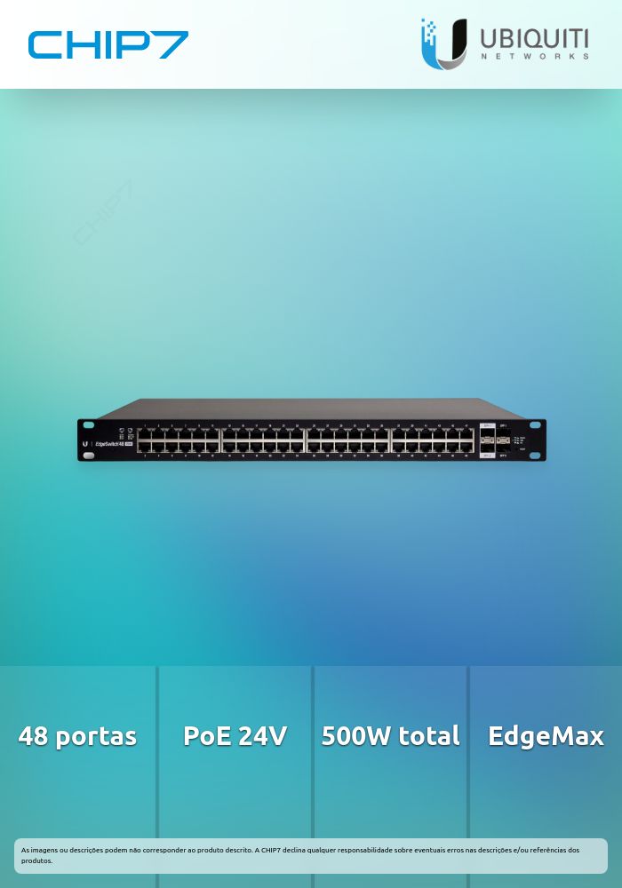 Ubiquiti EdgeMax EdgeSwitch 48 Port Gigabit 24V 802.3af/at PoE 500W