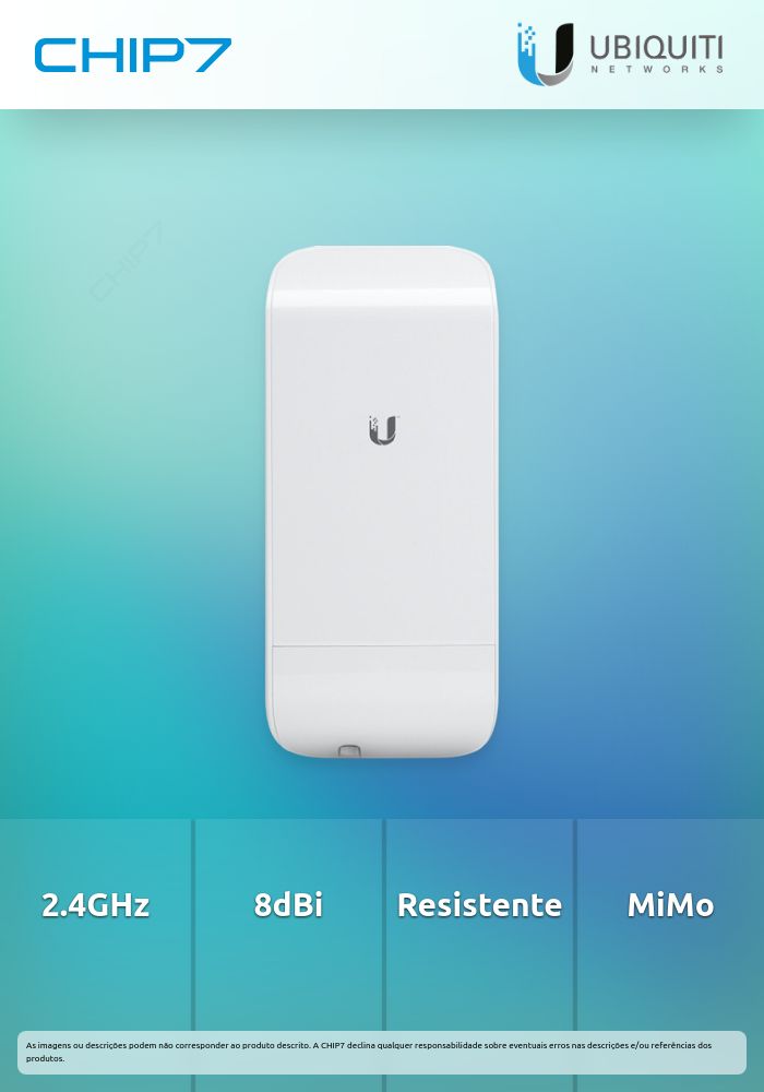Access Point Ubiquiti NanoStation M2 Loco 2.4GHz 8dBi MiMo - NSM2L