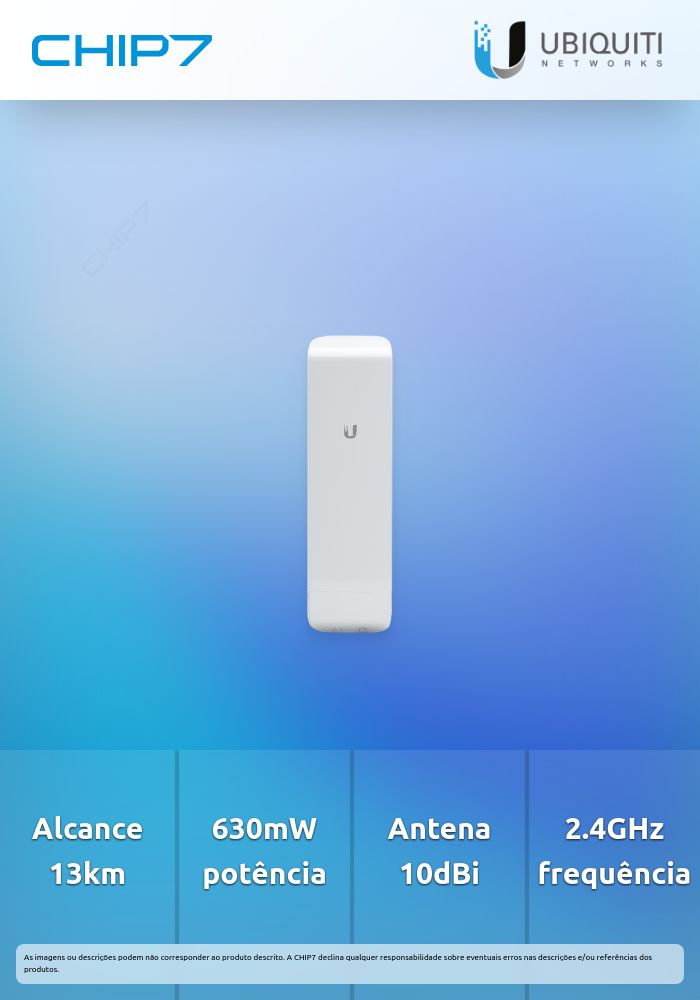ACCESS POINT Ubiquiti NanoStation M2 2.4GHz 10dBi 630mW - NSM2
