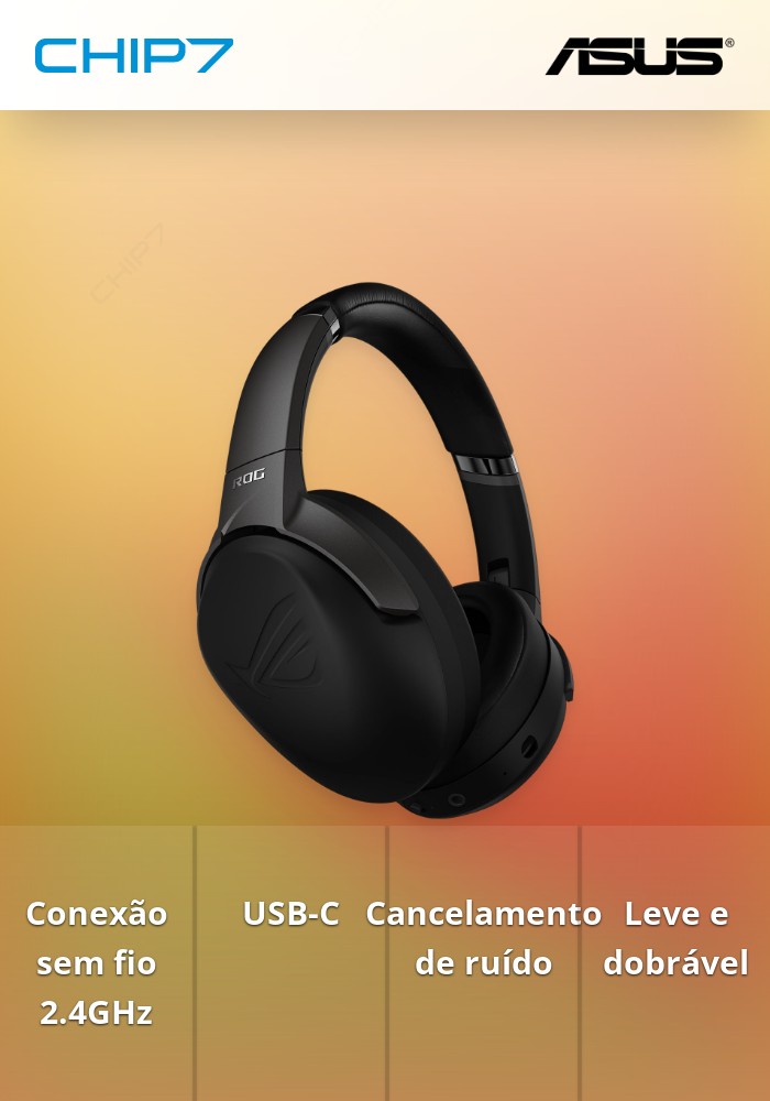Headset Asus ROG Strix Go 2.4 Wireless Gaming USB-C Preto
