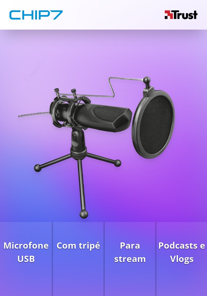 Trust Microfone GXT 232 Mantis Streaming USB
