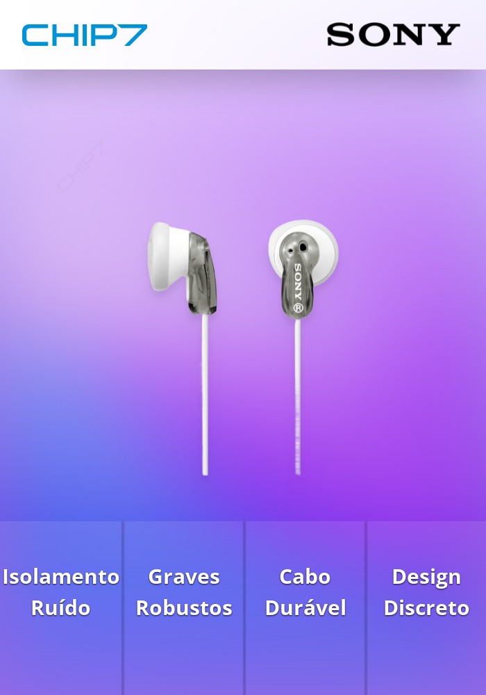 MDR-E9LPH Cinza - Auscultadores de tipo fechado, Diafragma de 13.5 mm para graves potentes. Cabo leve e resistente de 1.2m