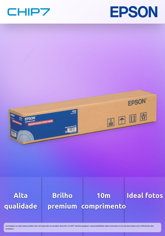 Rolo de papel fotográfico Premium Glossy, 329 mm x 10 m, 255g/m2