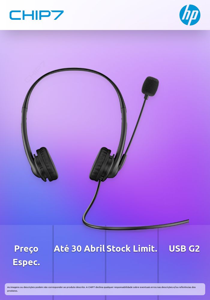 USB G2 Stereo Headset  - preço válido p/ unidades faturadas até 30 de abril ou fim de stock das unidades pré estabelecidas