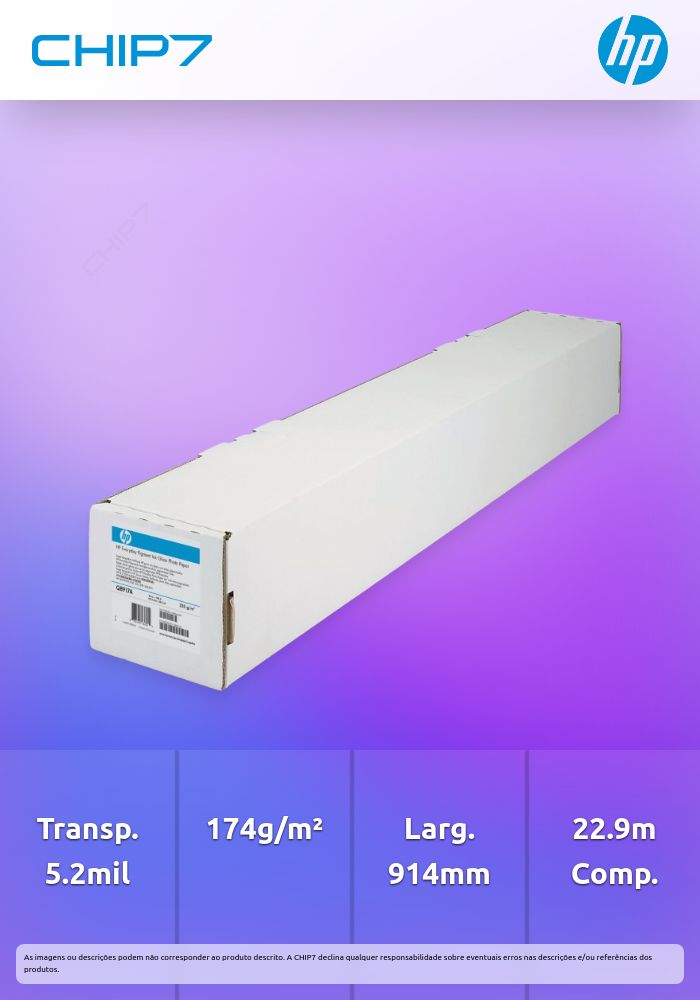 HP Clear Film - 5.2 mil • 174 g/m² • 914 mm x 22.9 m