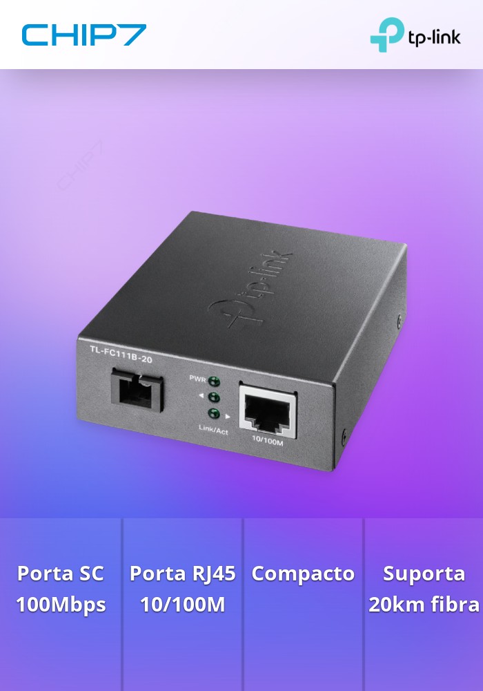 Media Converter TP-Link 1× 100Mbps SC Port, 1× 10/100M RJ45 Port (Auto MDI/MDIX) - TL-FC111B-20