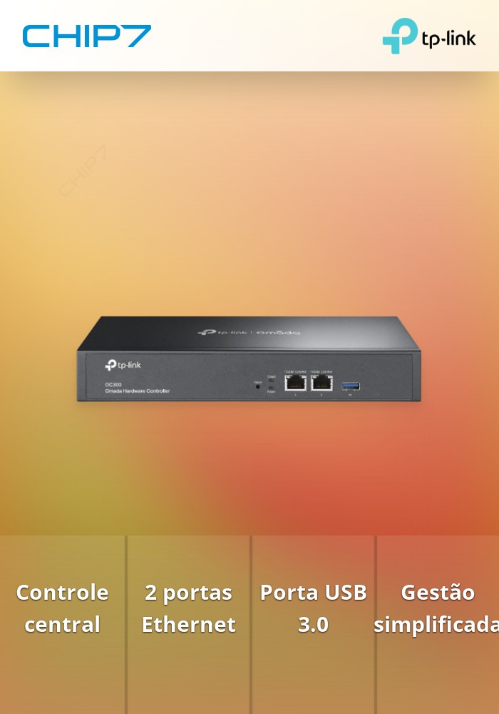 Omada Hardware Controller, PORT: 2× 10/100/1000 Mbps Ethernet Ports, 1× USB 3.0 Port