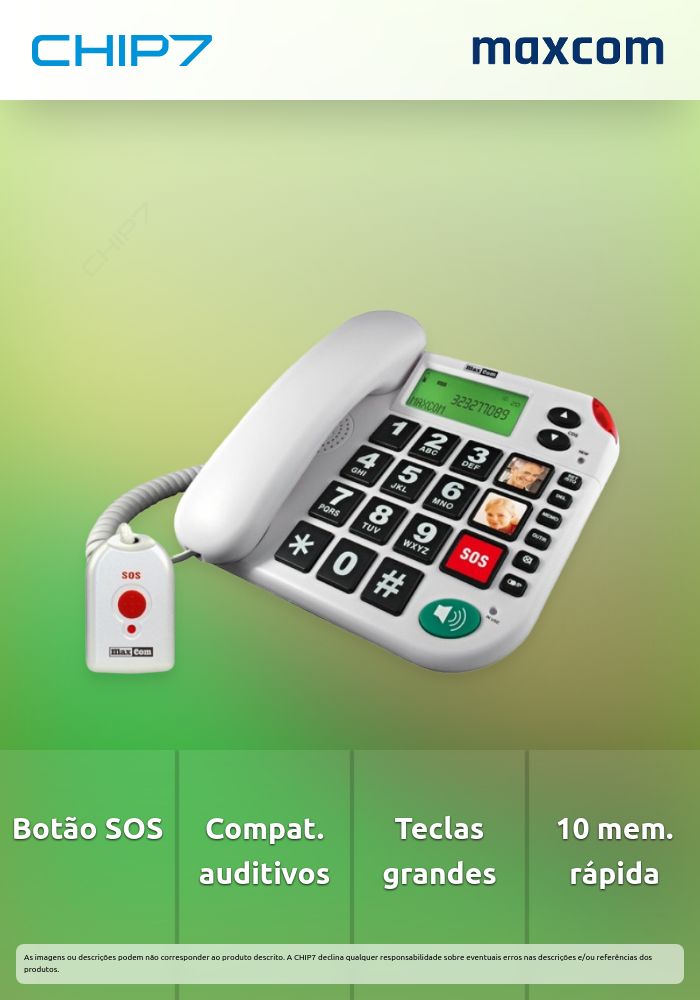 Telefone Fixo Maxcom  KXT481 SOS Branco