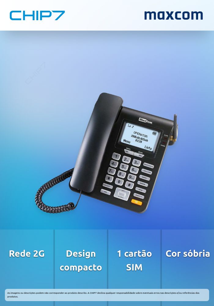 Telefone Secretária Maxcom  Comfort MM28D Single SIM 2G Preto