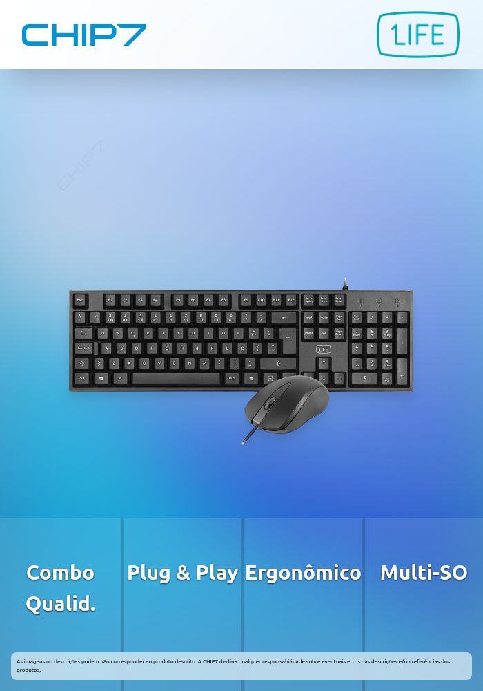 1Life kb: base kit PT - Conjunto rato + teclado